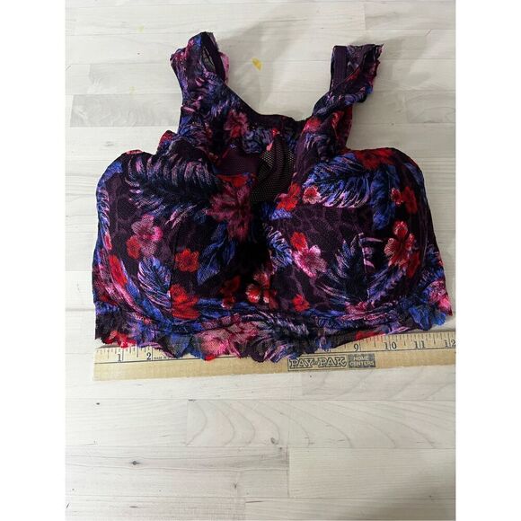 Victoria's Secret Pink Burgundy Lace High Neck Push-up Bralette Underwire SDD - Picture 6 of 12